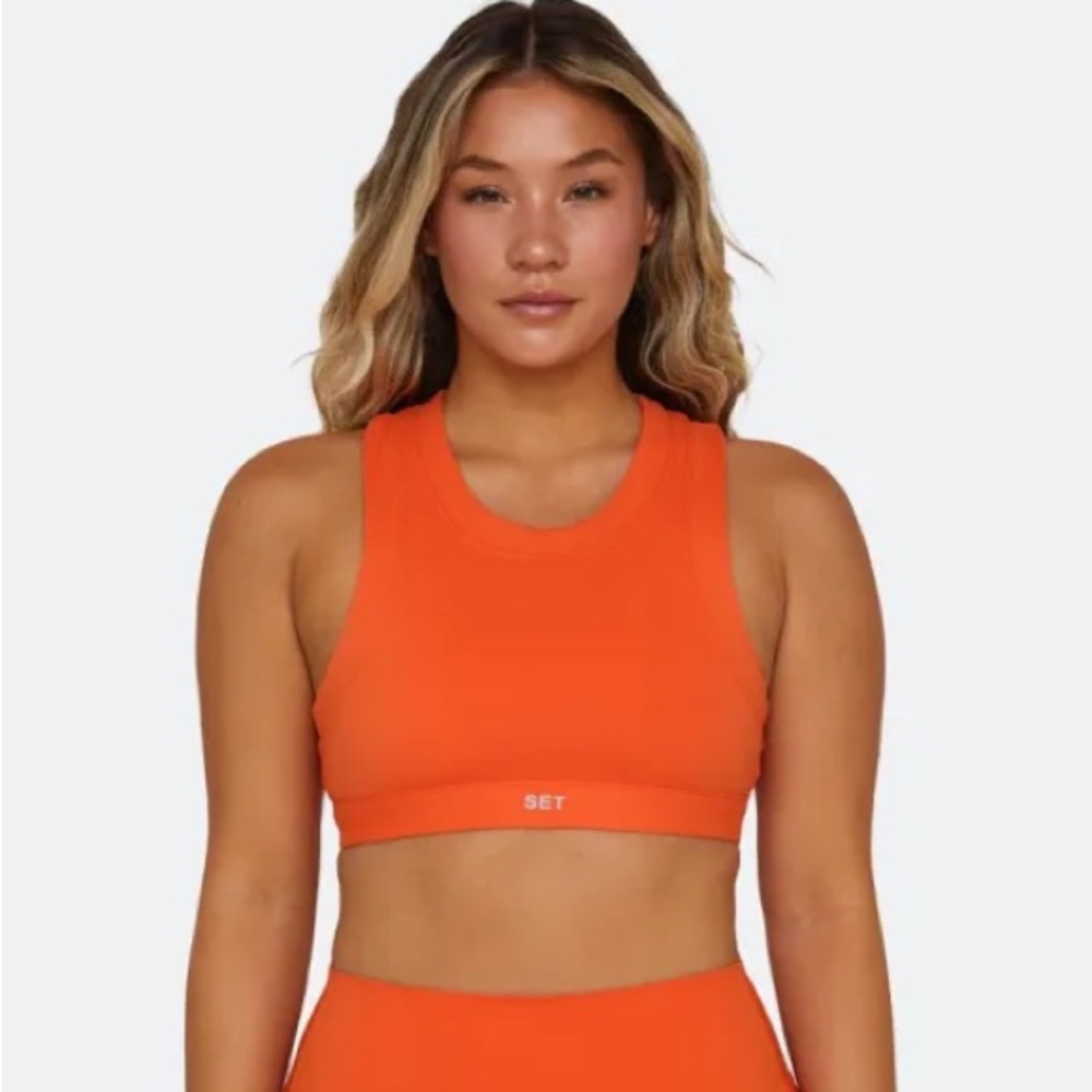 SET ACTIVE SPORTBODY ORANGE SPORTS BRA & LEGGING SET